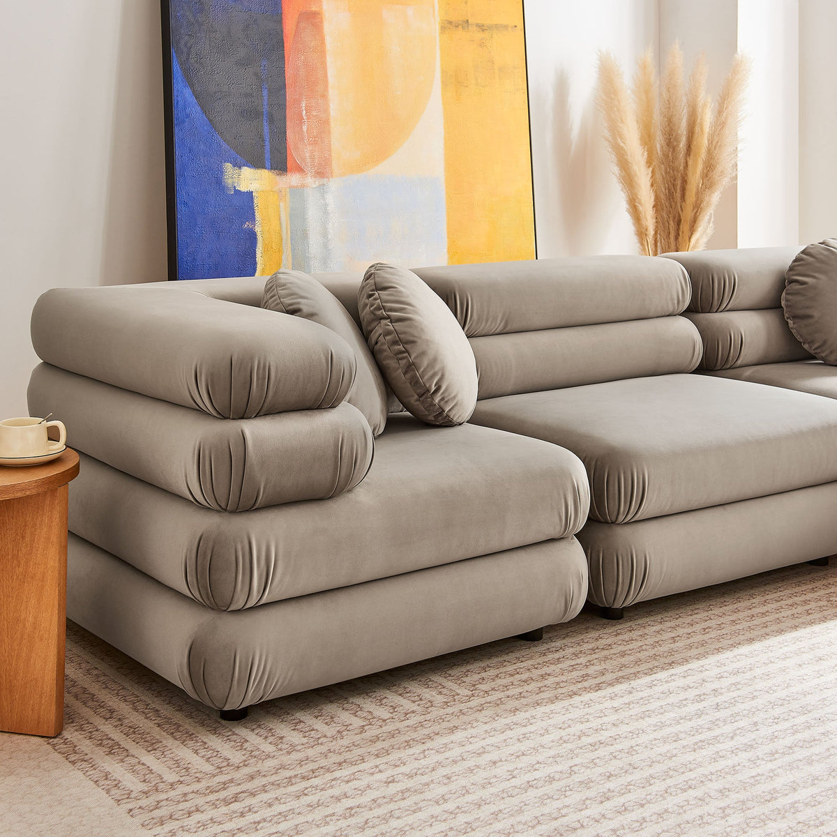 Jubilee 5-Piece Modular Performance Velvet Sectional Sofa