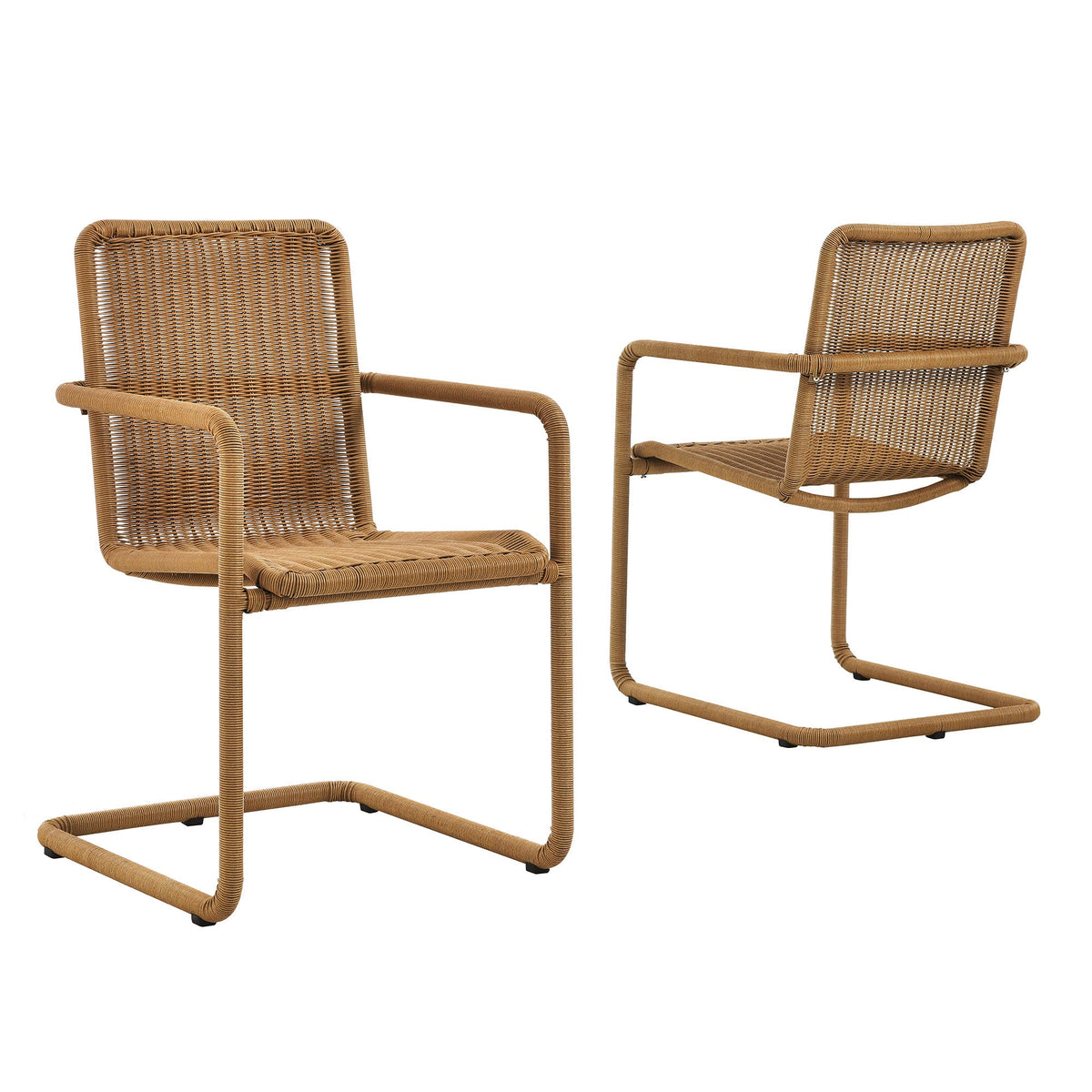 Abacus Outdoor Patio Wicker Dining Chairs Set of 2