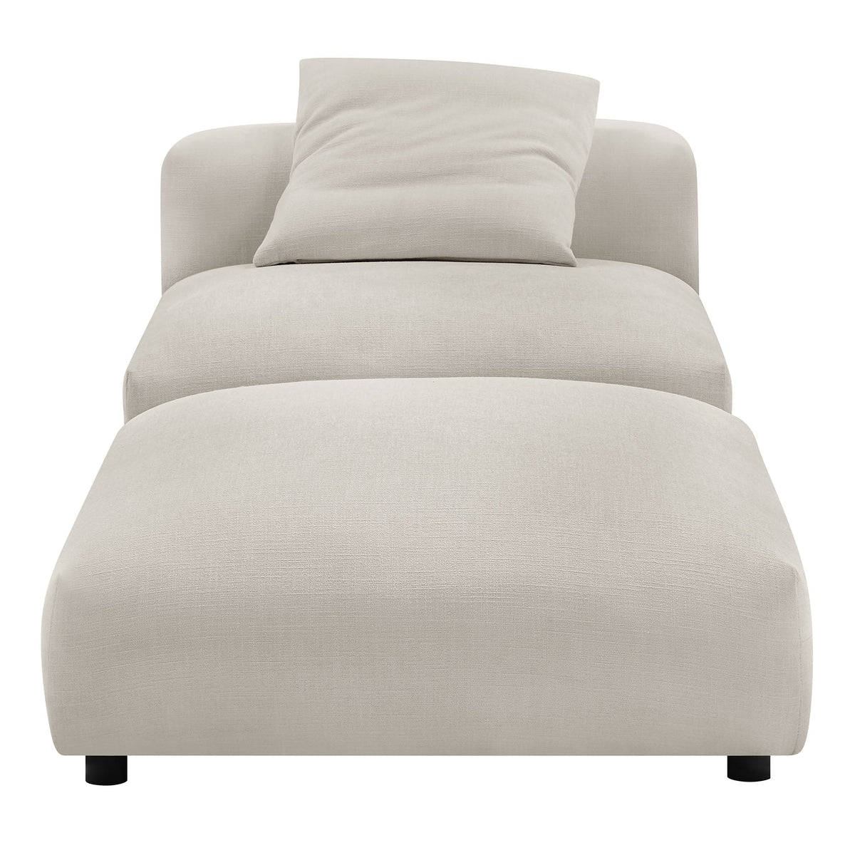 Solace  Modular Upholstered Fabric Armless Chair and Ottoman Set