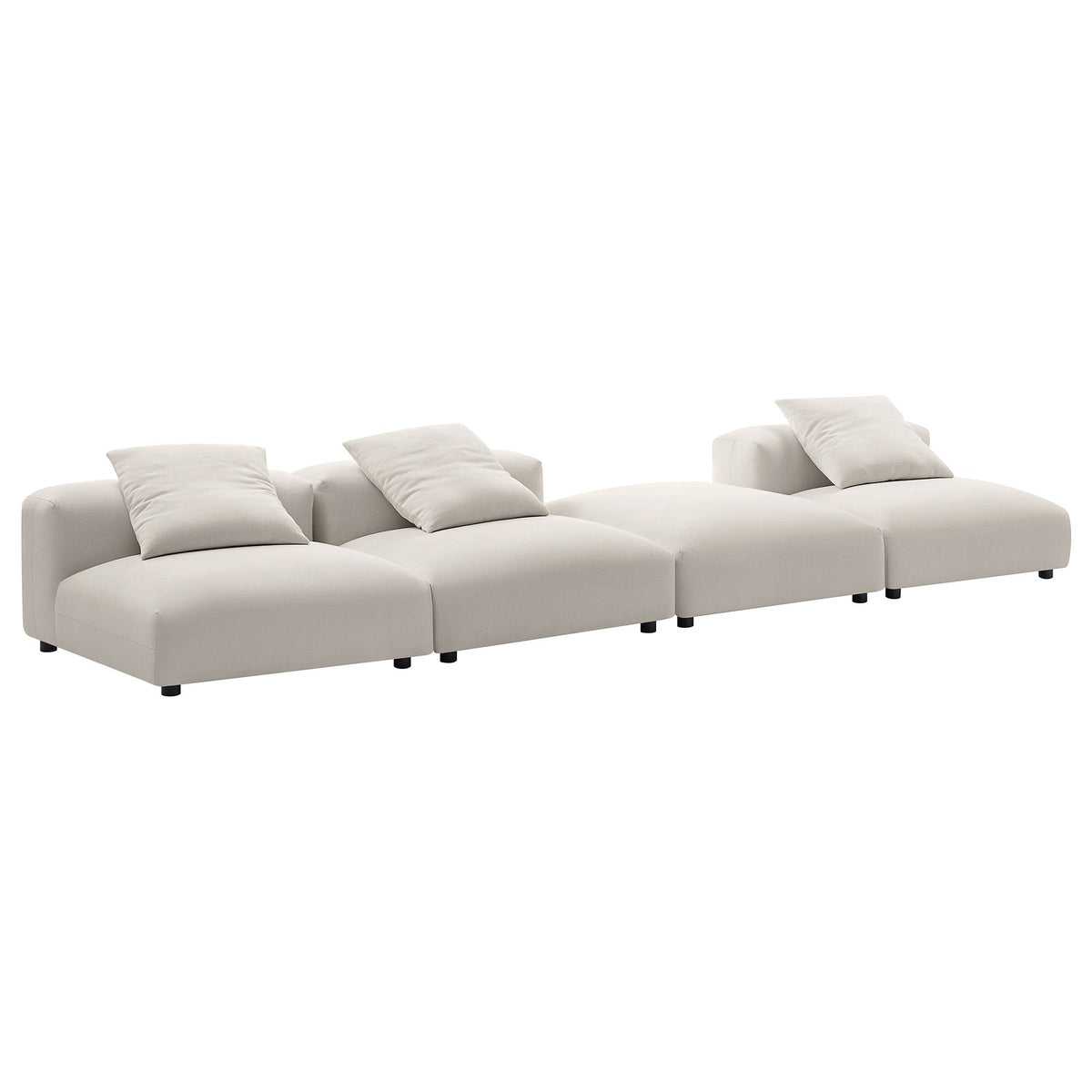 Solace 4-Piece Modular Upholstered Fabric Sectional Sofa