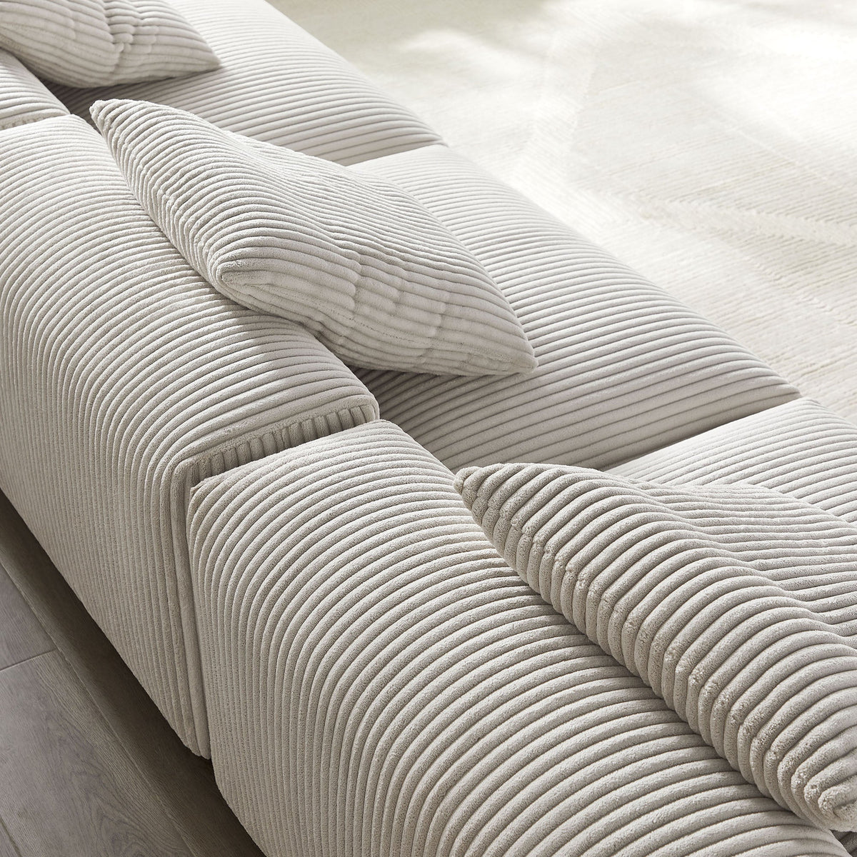 Solace 3-Piece Modular Corduroy Upholstered Sofa