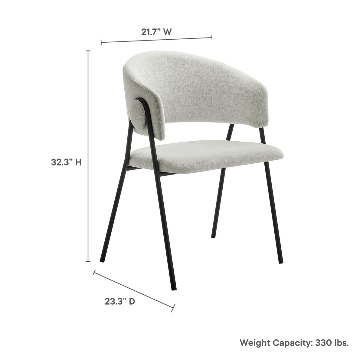 Nella Upholstered Heathered Chenille Dining Chairs Set of 2