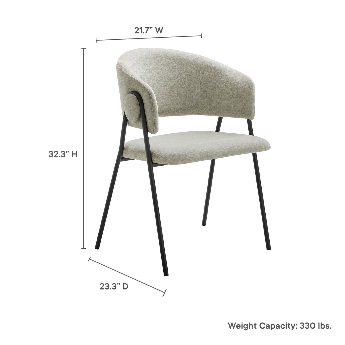 Nella Upholstered Heathered Chenille Dining Chairs Set of 2