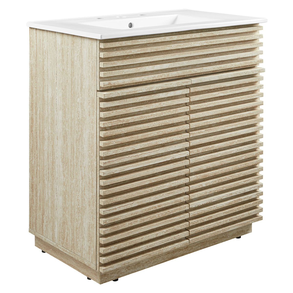 Render 30" and 36" Bathroom Vanities with White Basin Included