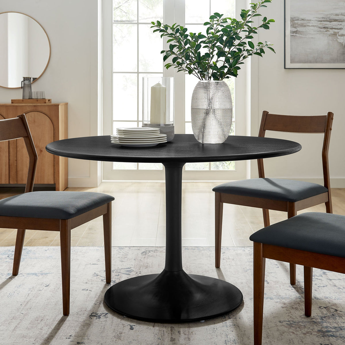 Lippa 48" Round Solid Wood Dining Table