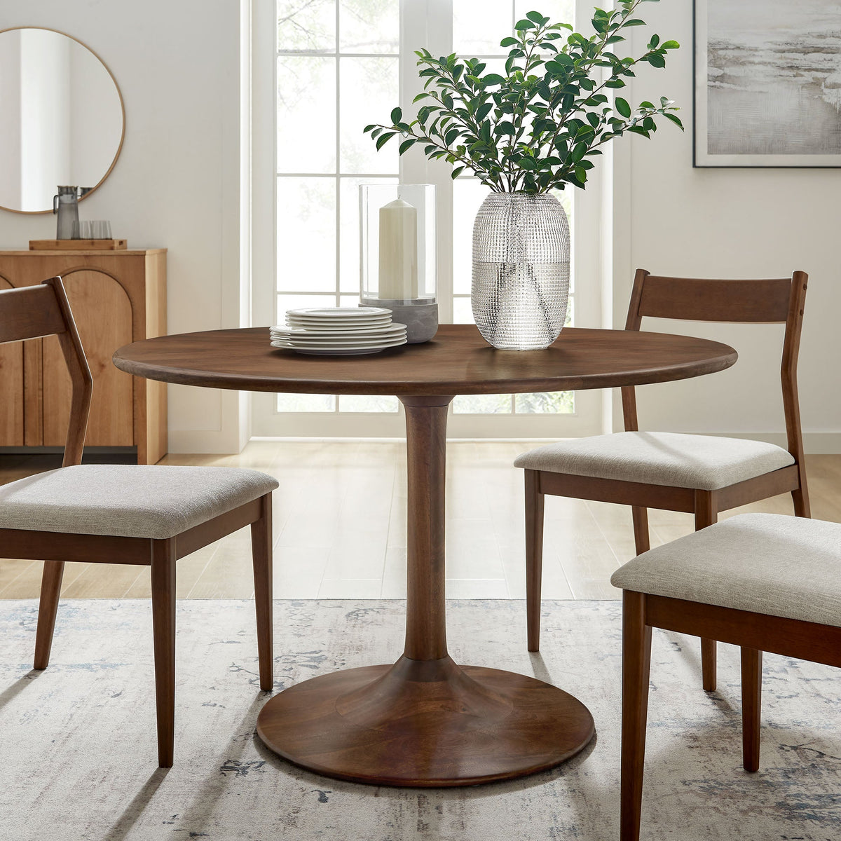 Lippa 48" Round Solid Wood Dining Table