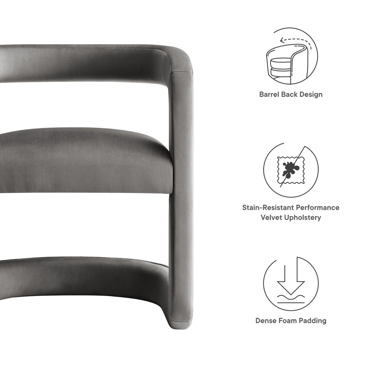 Winslow  Barrel Performance Velvet Dining Chair