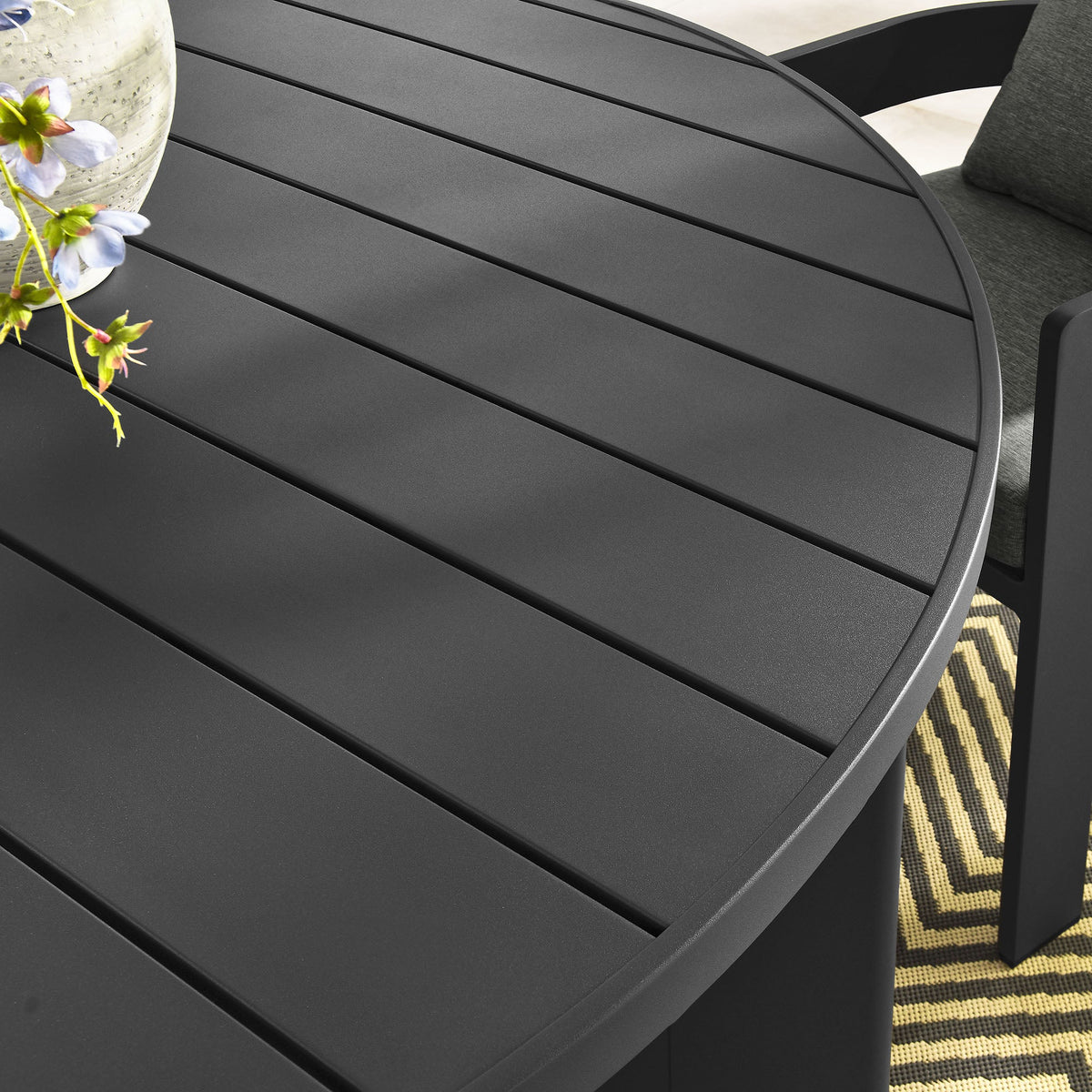 Tahoe Round Outdoor Patio Aluminum Dining Table - view 5