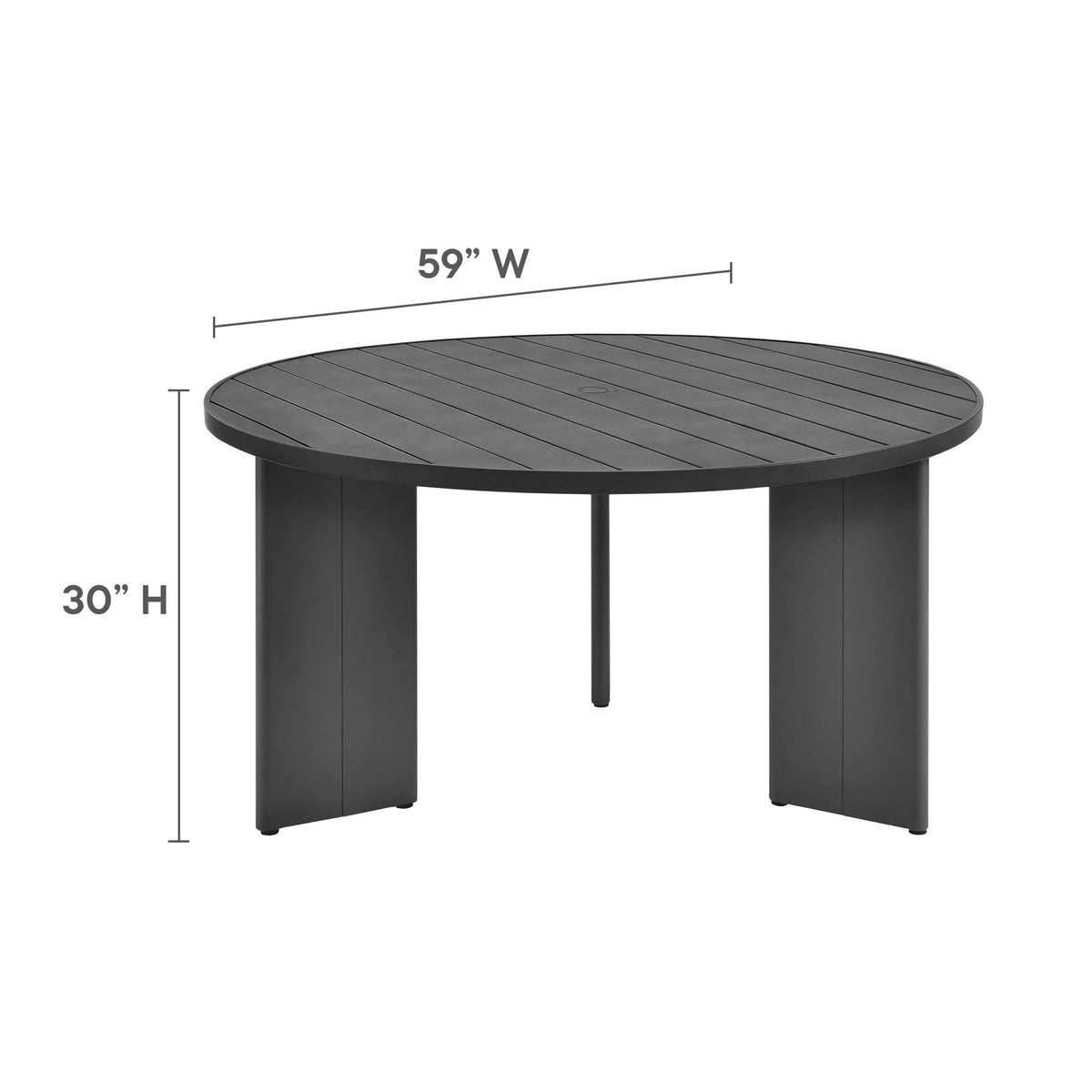 Tahoe Round Outdoor Patio Aluminum Dining Table - view 8