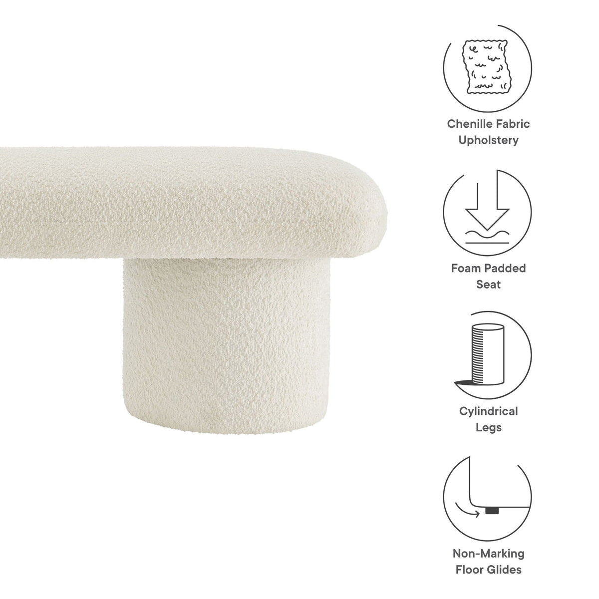 Orla Chenille Upholstered Bench - view 17