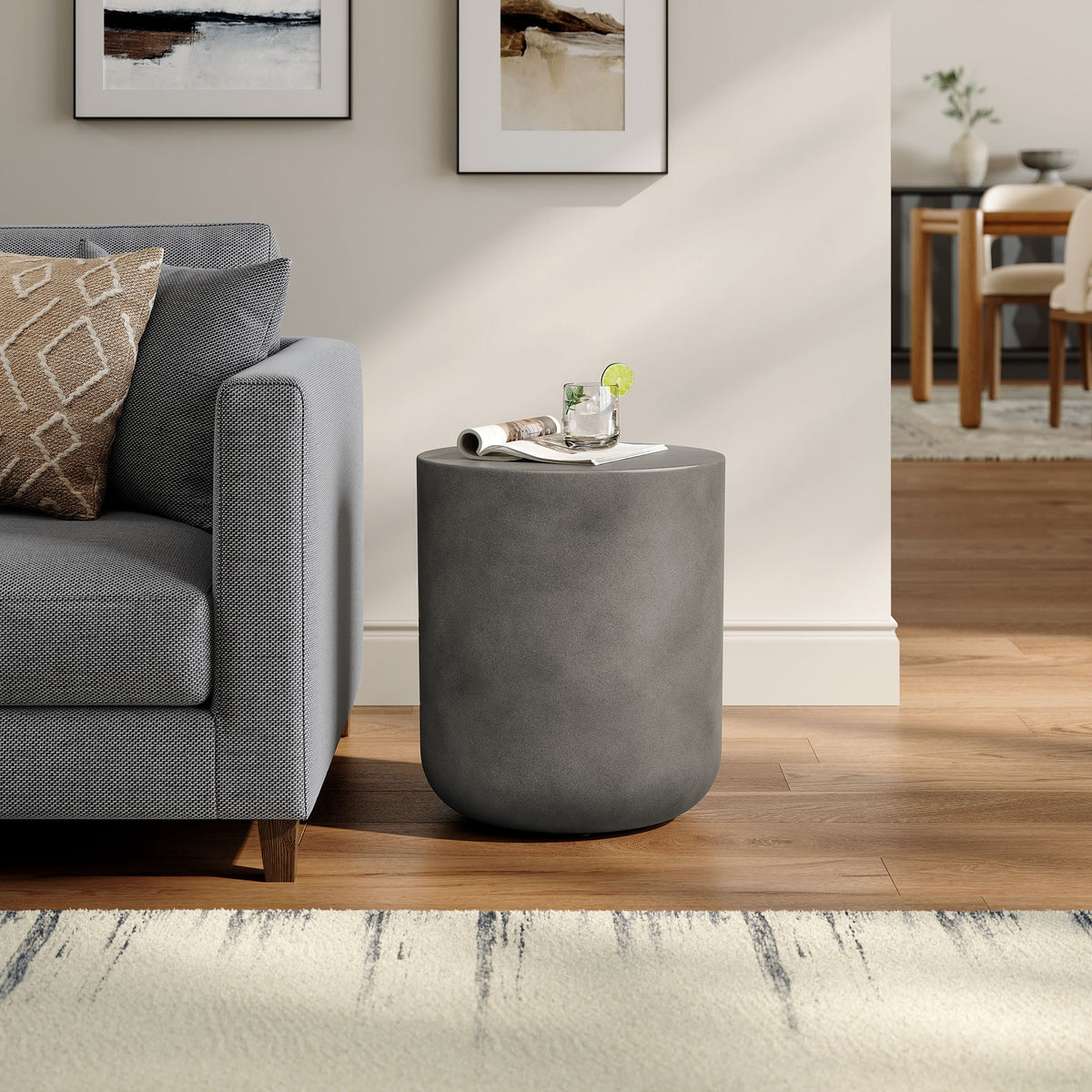 Brion Indoor - Outdoor Patio Concrete Stool