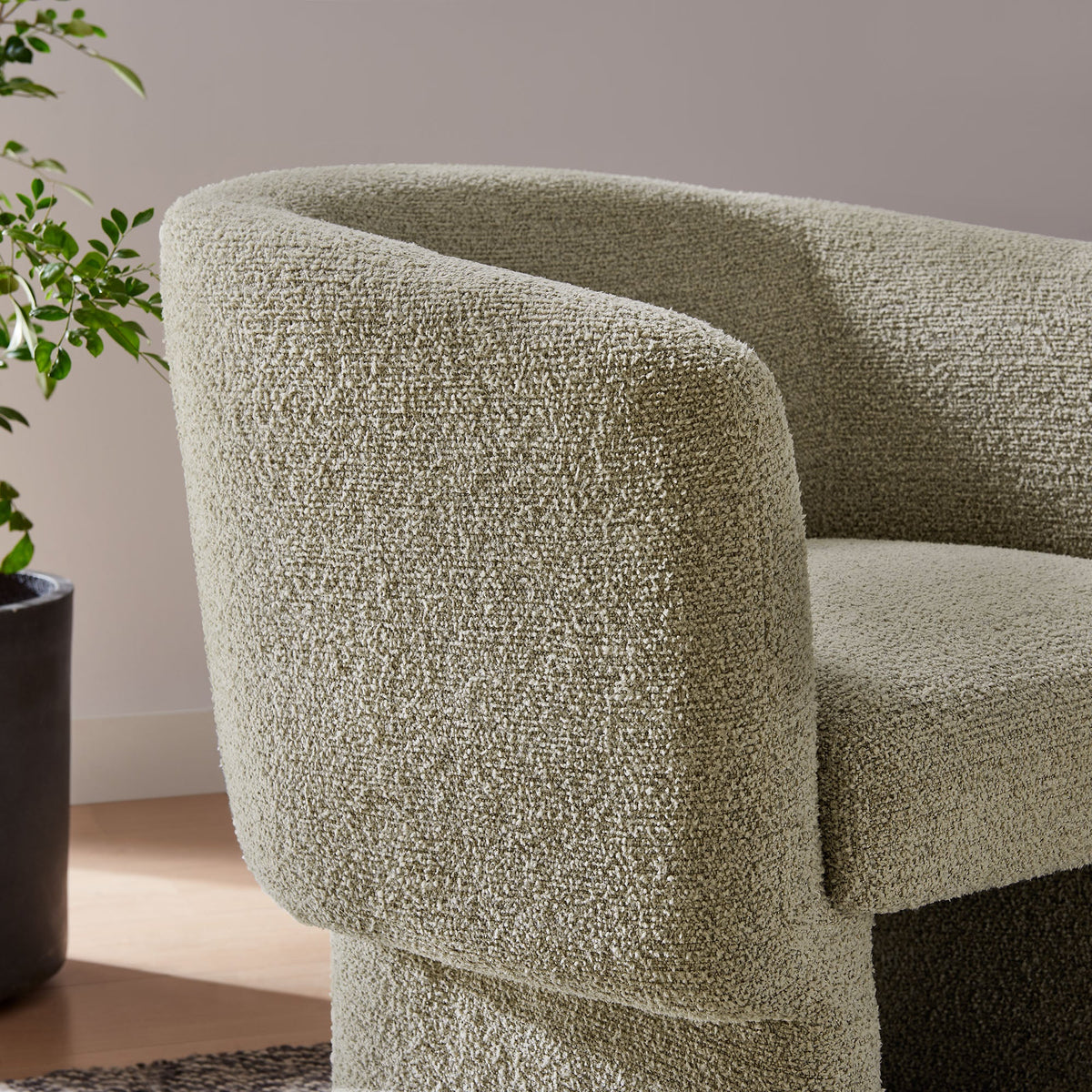 Muse Boucle Fabric Barrel Accent Chair