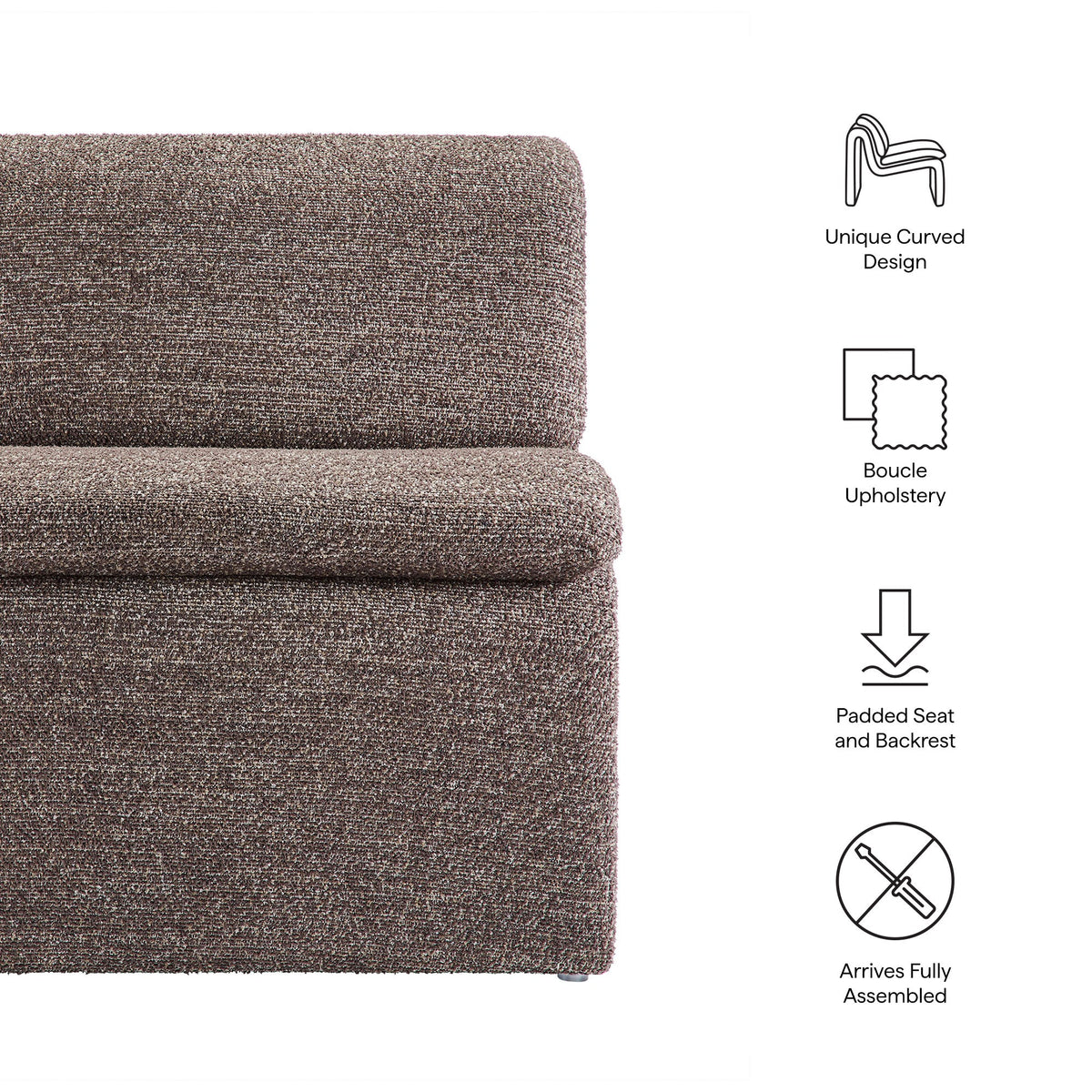 Lume Boucle Upholstered Armless Accent Chair