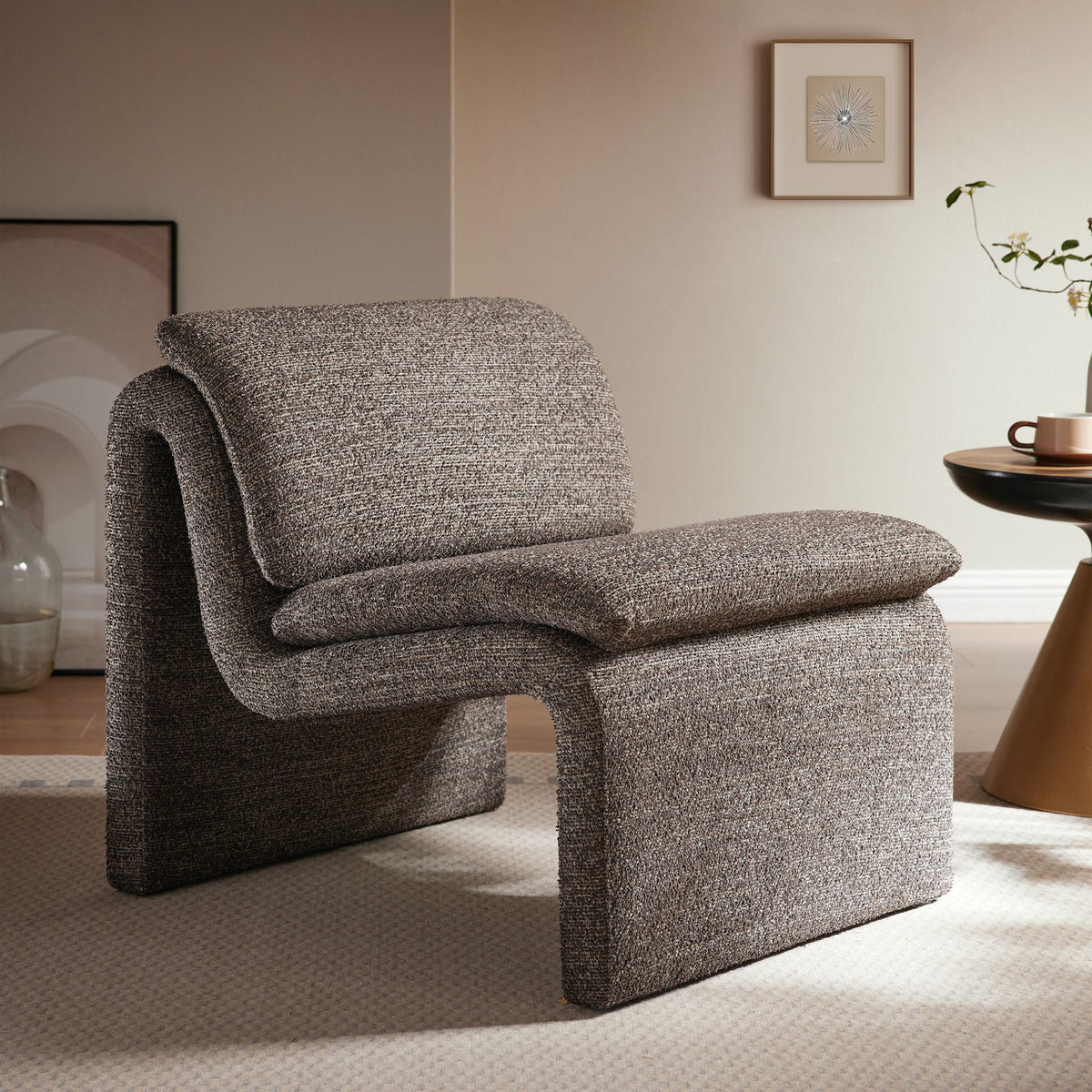 Lume Boucle Upholstered Armless Accent Chair