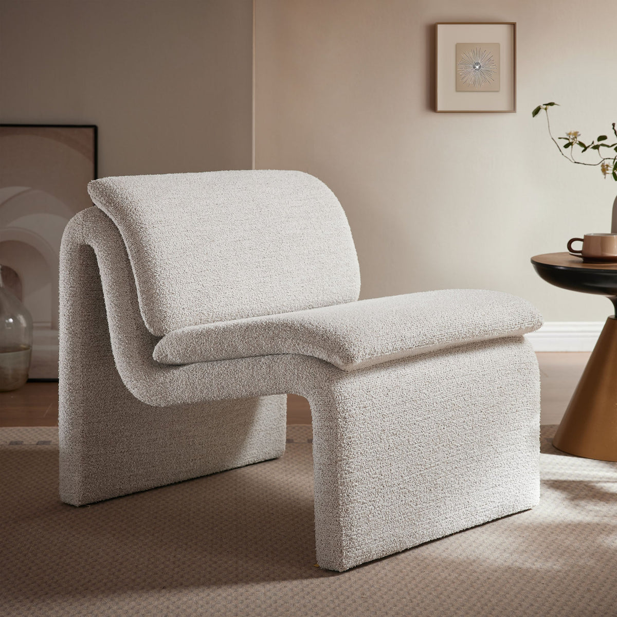 Lume Boucle Upholstered Armless Accent Chair