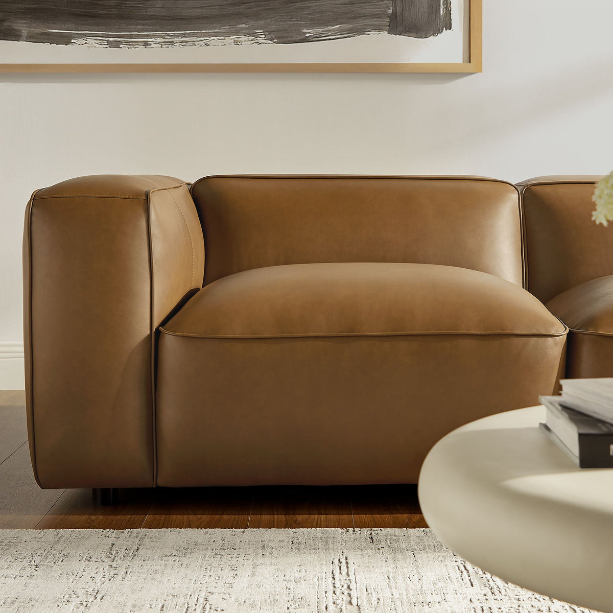 Auren 5-Piece Upholstered Vegan Leather Modular L-Shaped Sofa