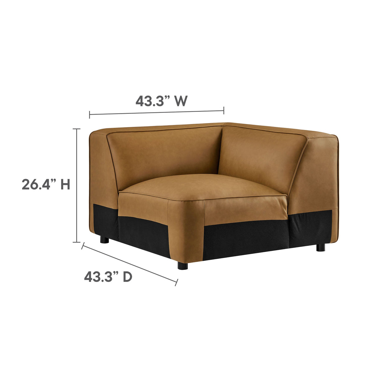 Auren 5-Piece Upholstered Vegan Leather Modular L-Shaped Sofa