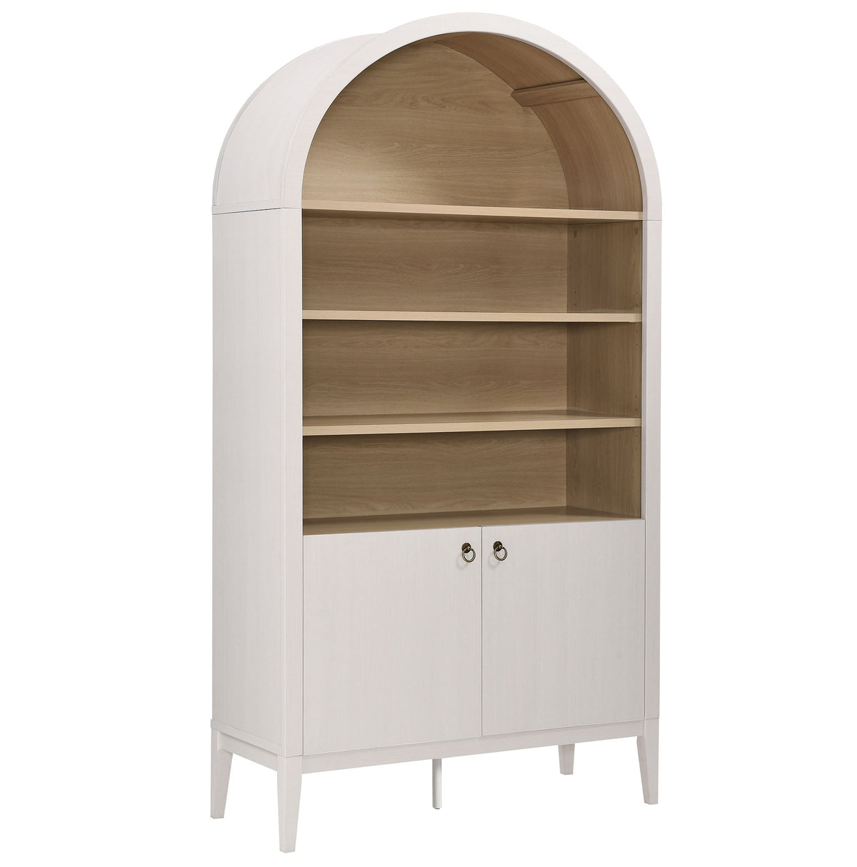 Nolan 74" Tall Arched Storage Display Cabinet Bookshelf