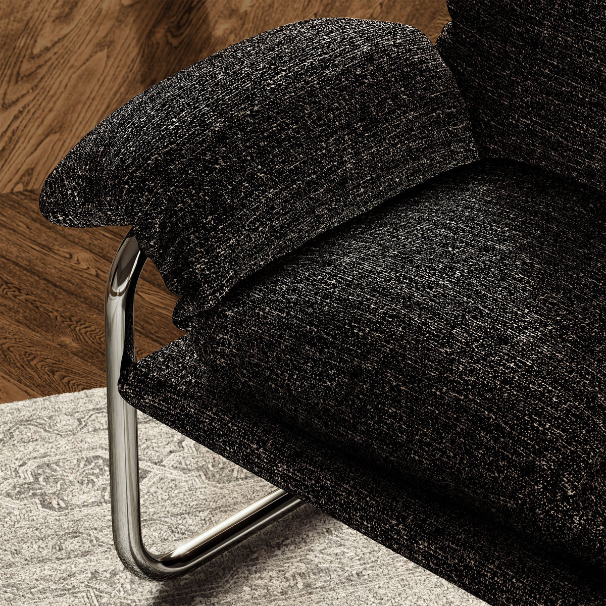 Ansel Boucle Fabric Accent Chair