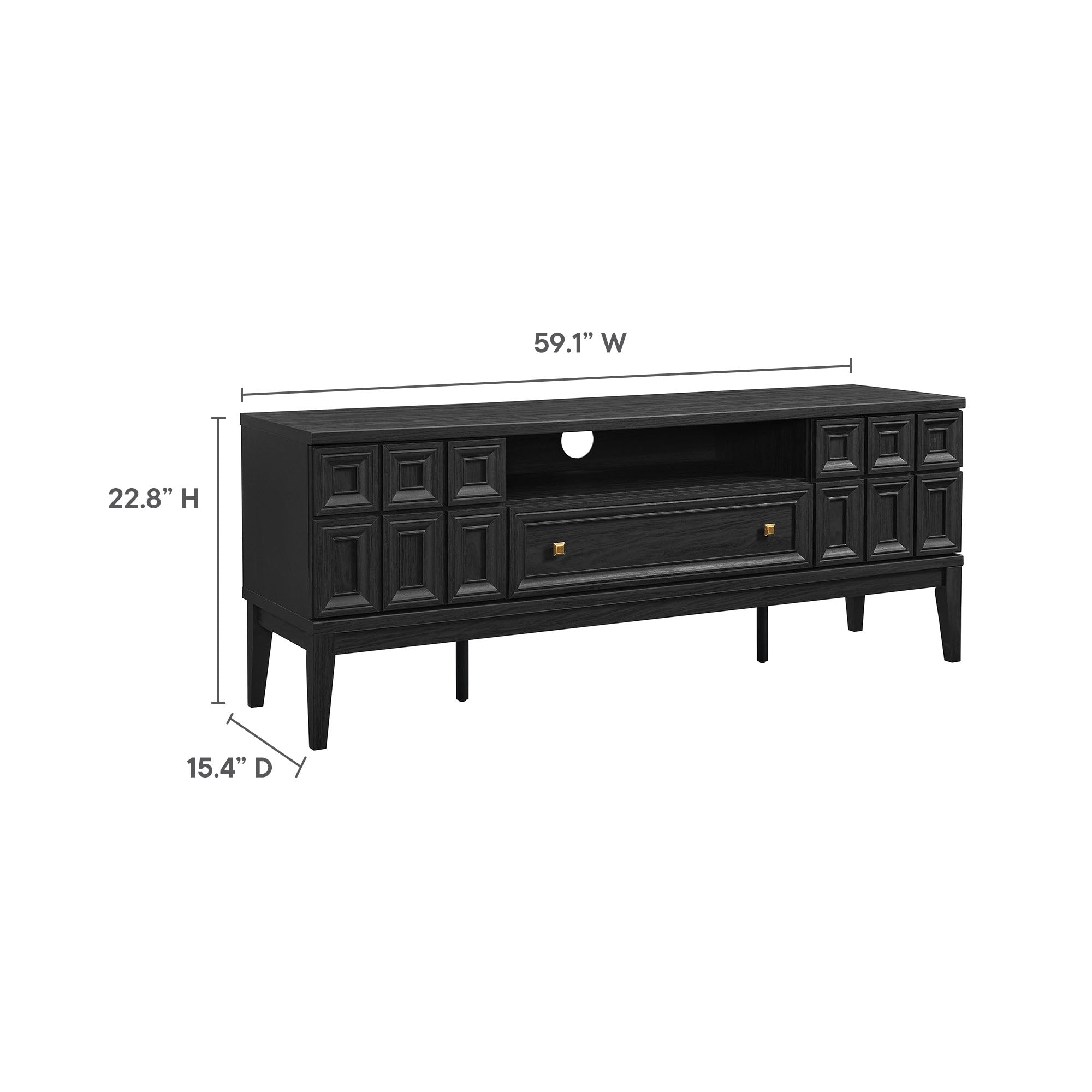 59-Inch TV Stand with Storage Doors and Drawer | New York Modern