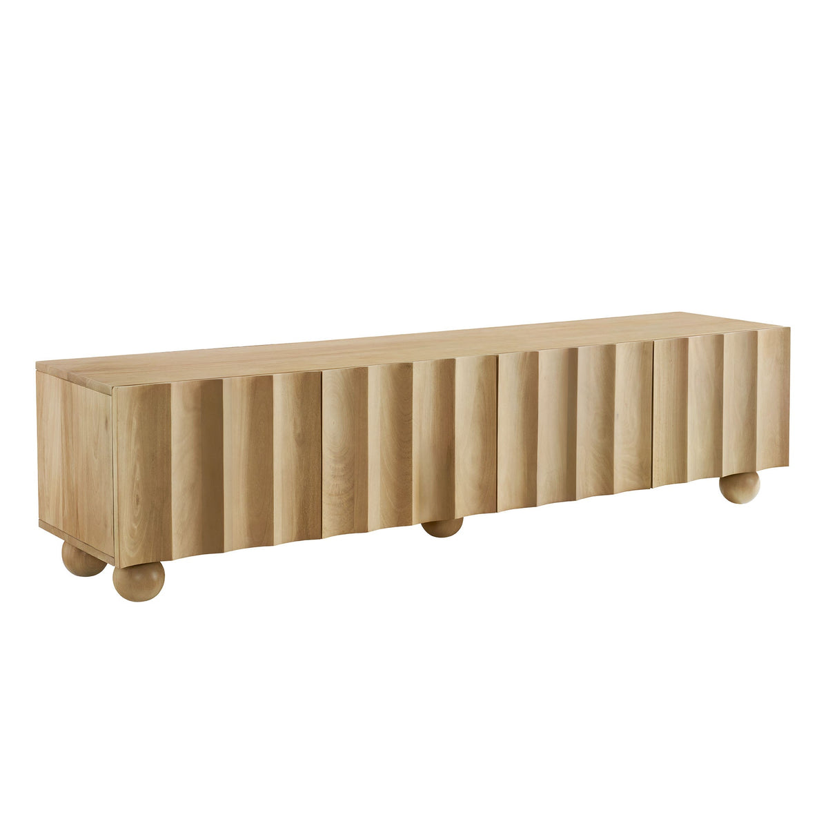 Sorren Scalloped 71" Wood TV Stand - view 2
