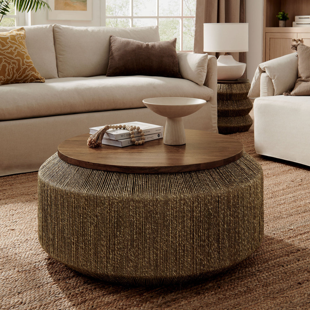 Maris Seagrass and Wood Coffee Table - view 6