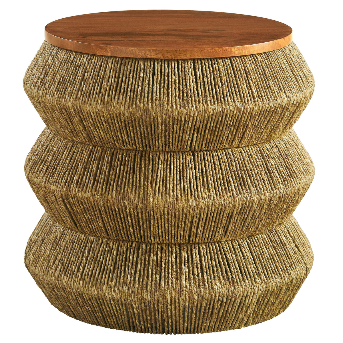 Maris Seagrass and Wood End Table