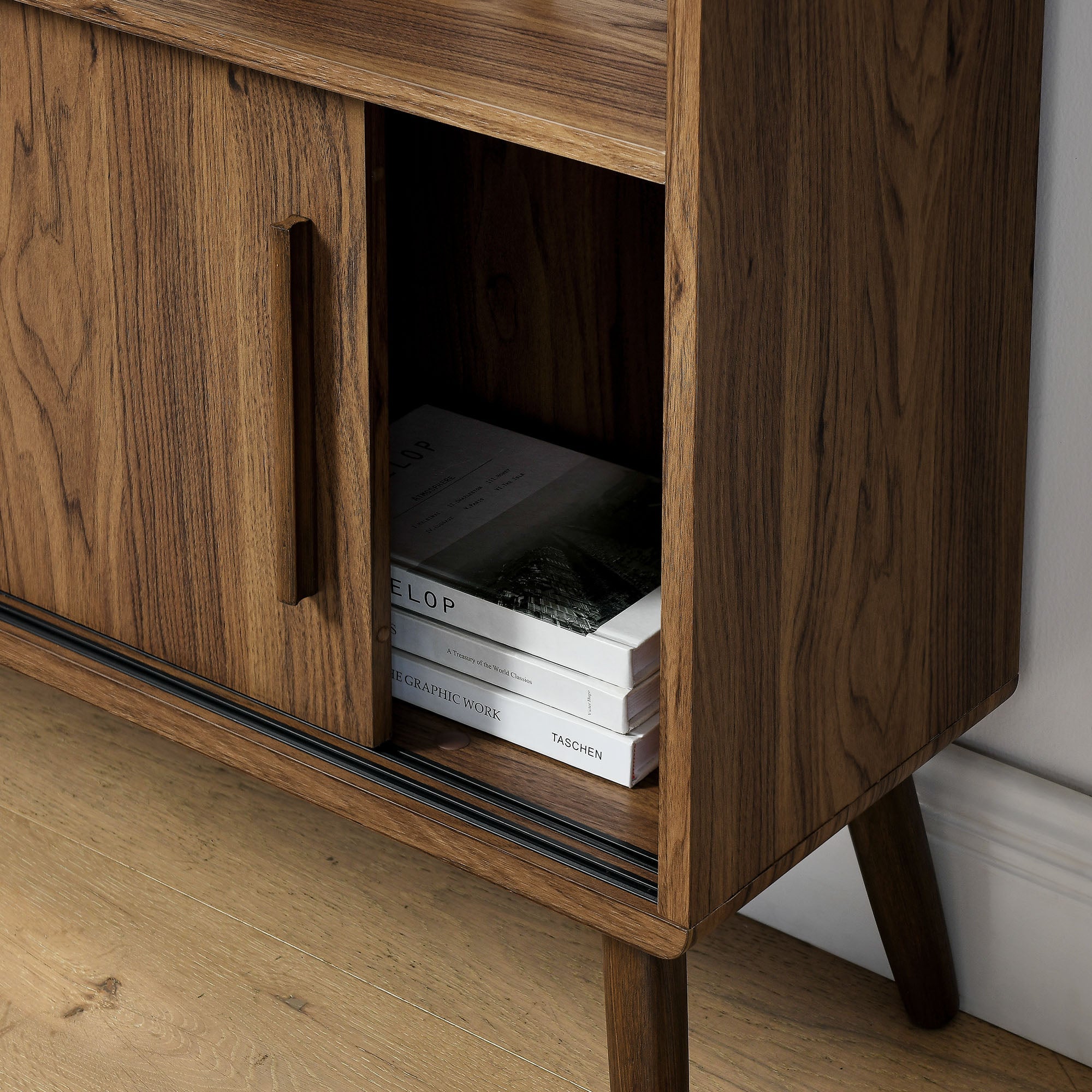 Transmit 45" Bookcase with Sliding Doors by Modway