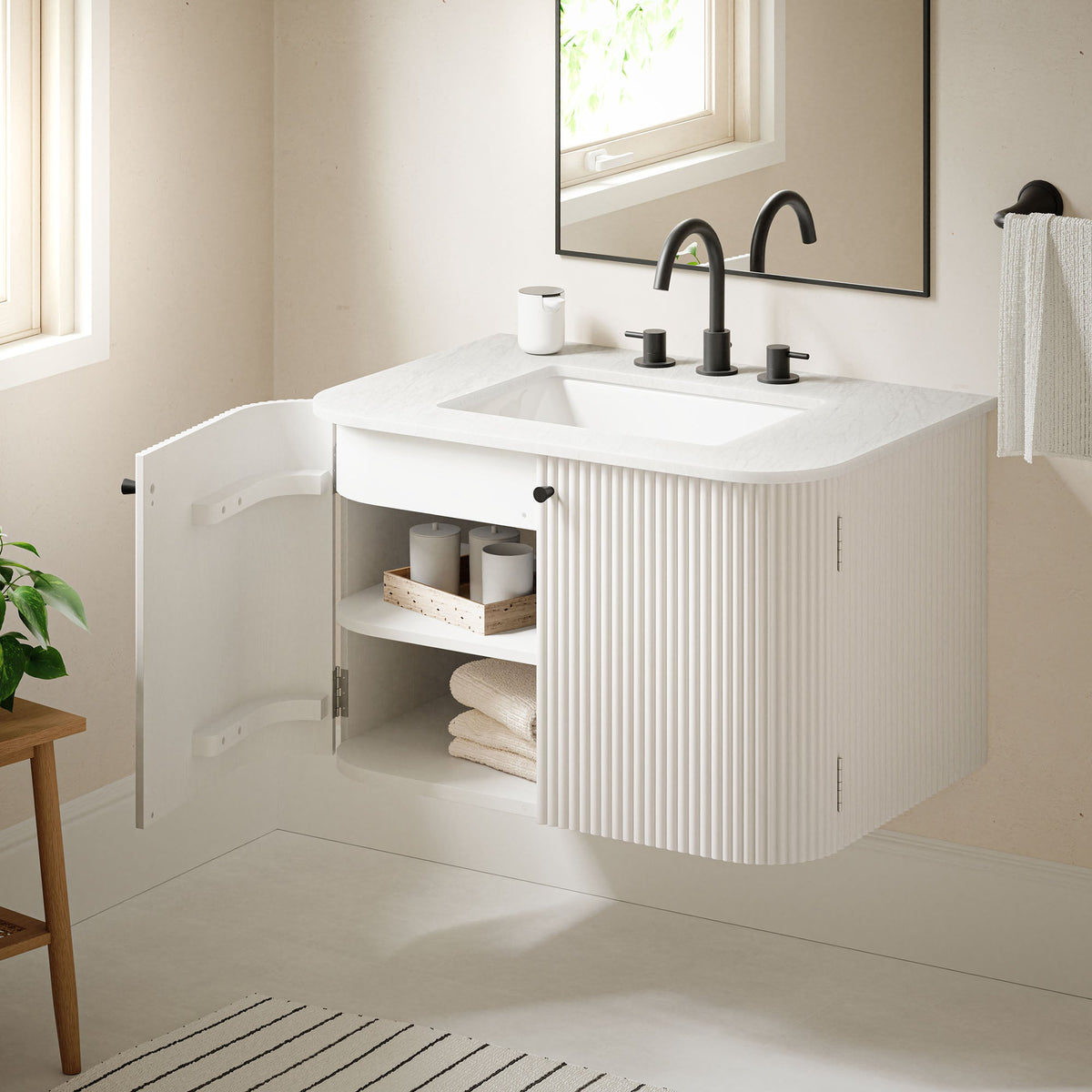 Zia Wall-Mount Bathroom Vanity with Marble Sink - view 47