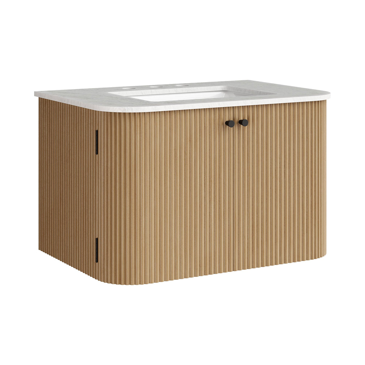 Zia Wall-Mount Bathroom Vanity with Marble Sink - view 2