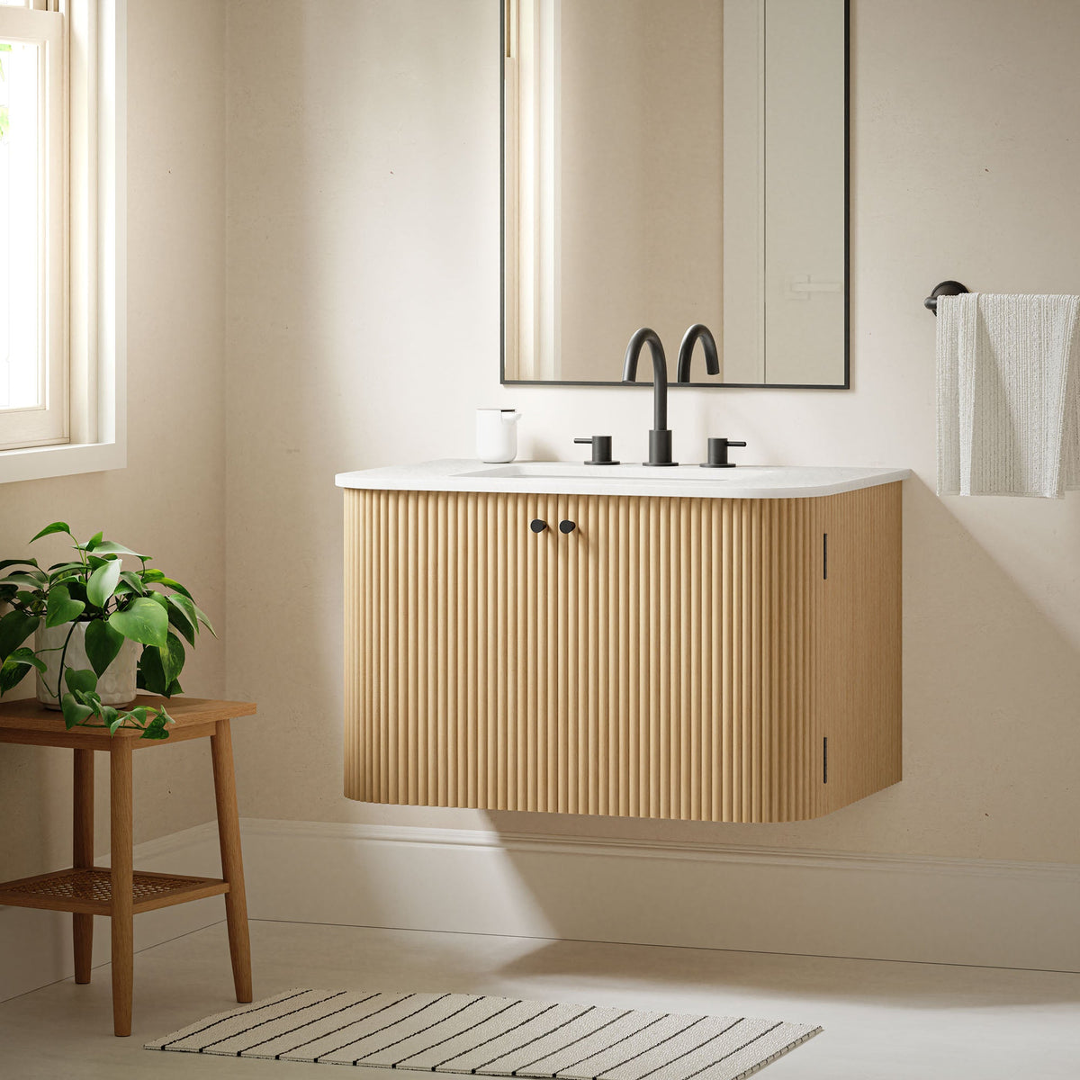 Zia Wall-Mount Bathroom Vanity with Marble Sink - view 50