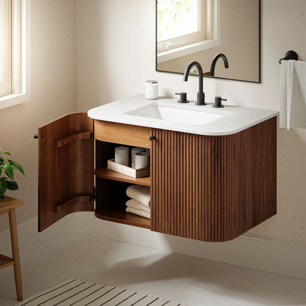 Zia Wall-Mount Bathroom Vanity with Marble Sink - view 48