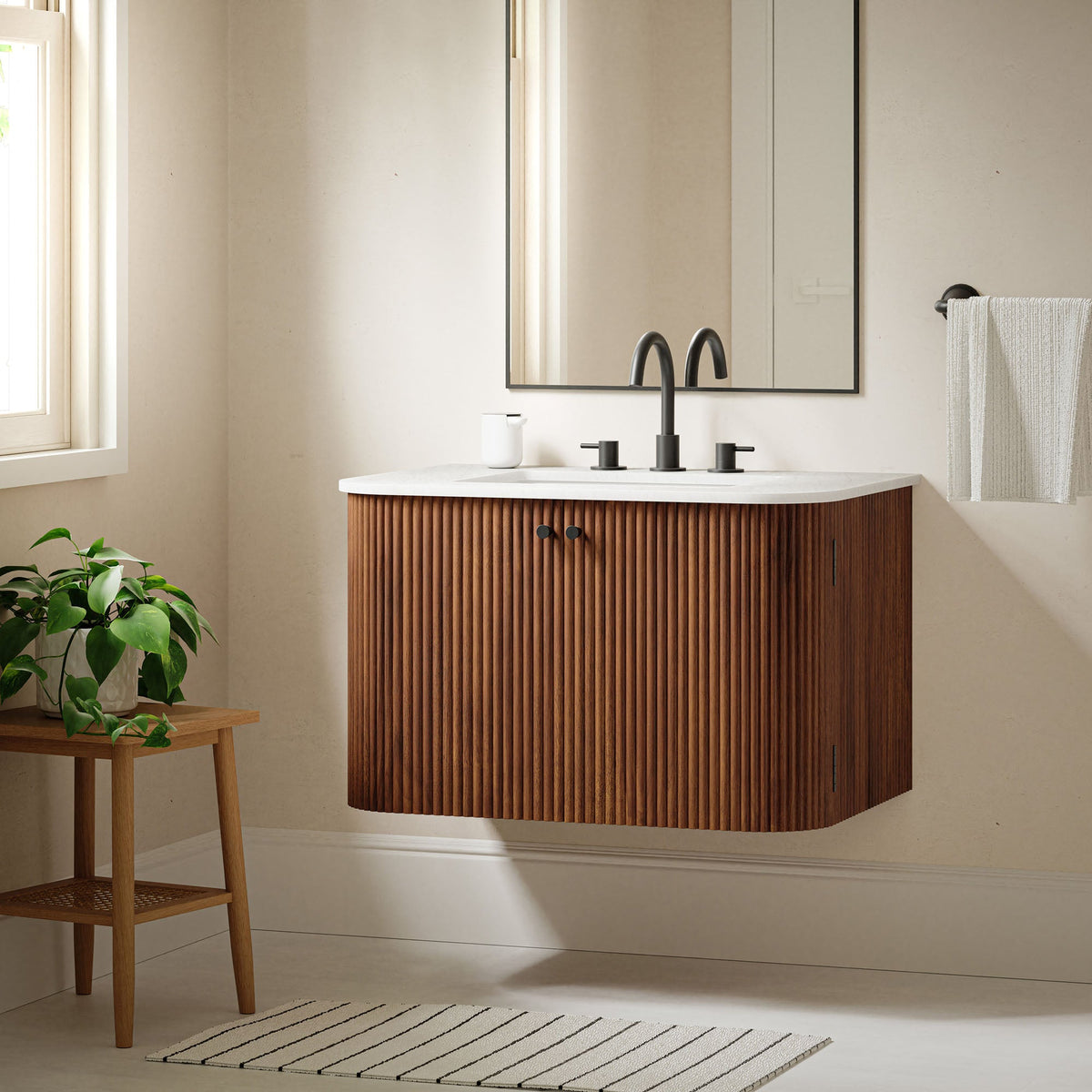 Zia Wall-Mount Bathroom Vanity with Marble Sink - view 54