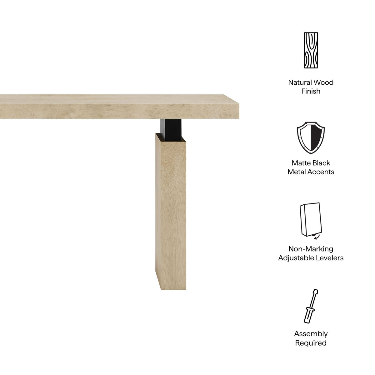 Piston 52" Rectangular Wood Console Table - view 8