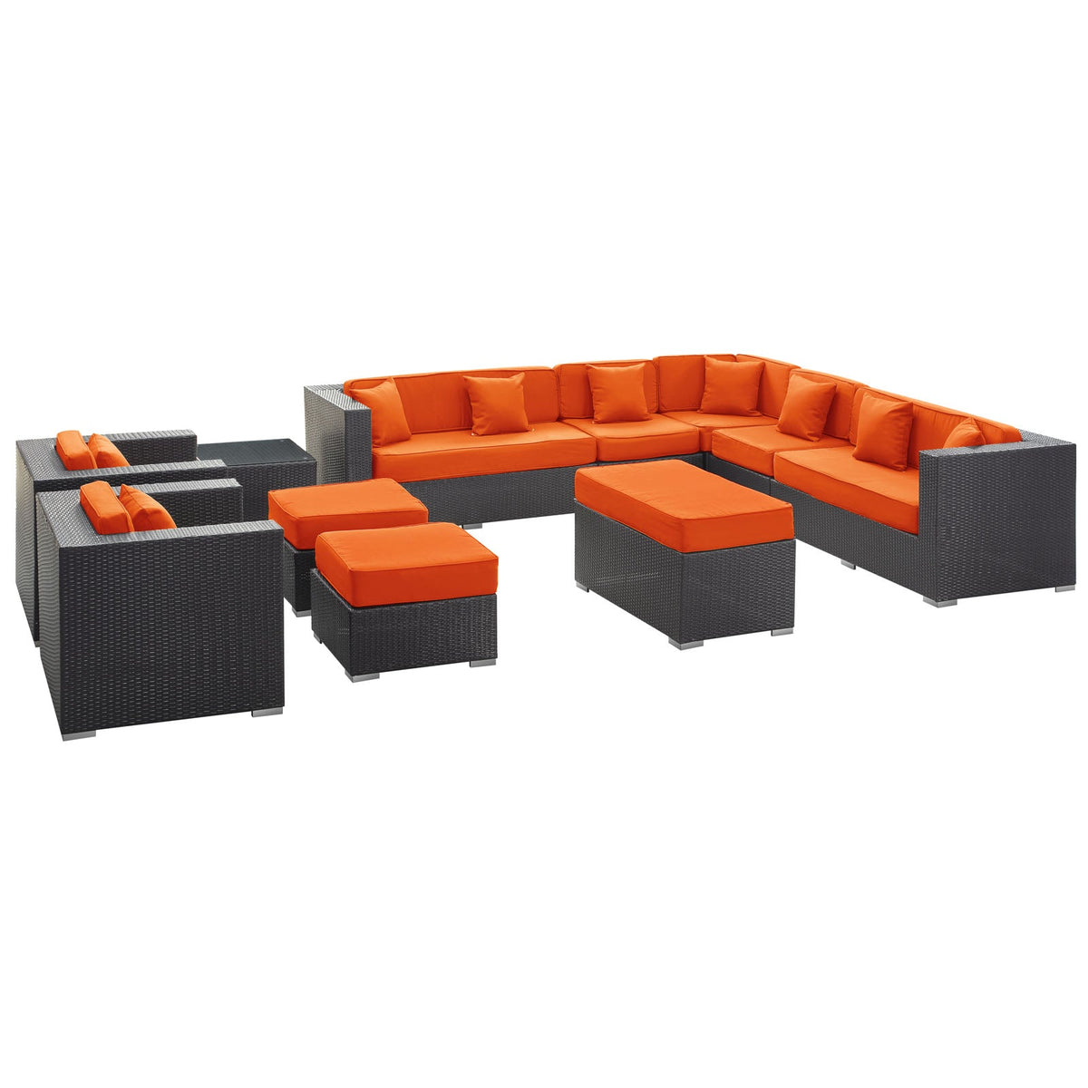 Cohesion 11 Piece Outdoor Patio Sectional Set - view 4