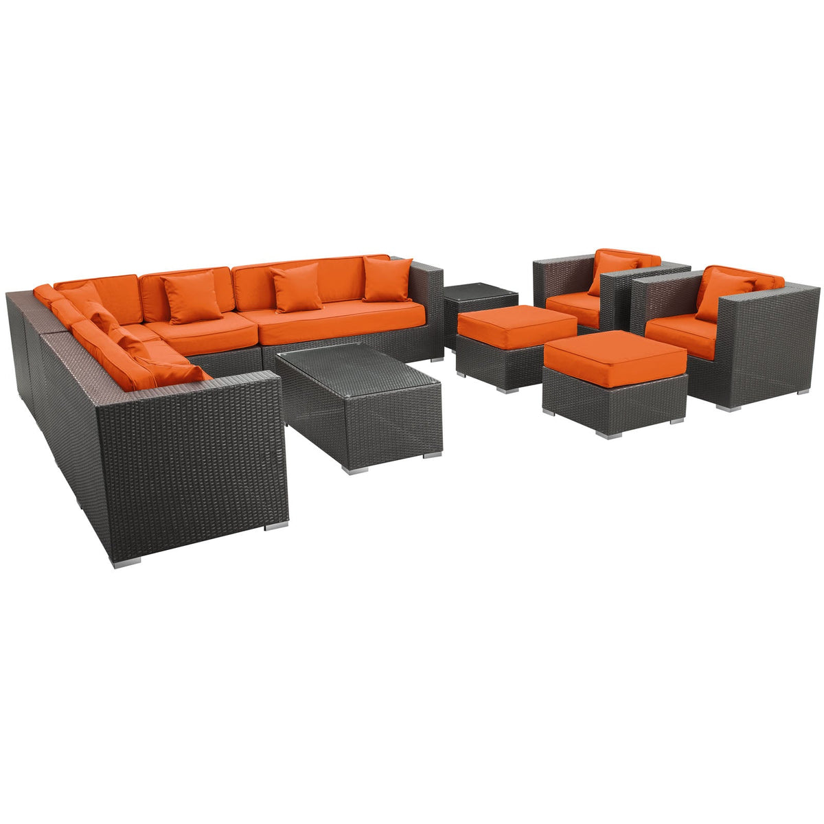 Cohesion 11 Piece Outdoor Patio Sectional Set - view 5