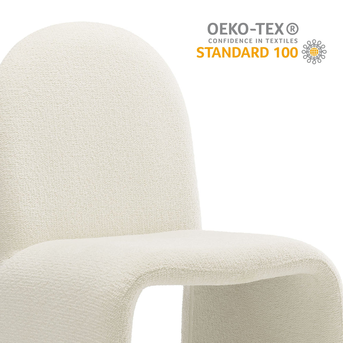 Junia Boucle Upholstered Arch Armless Dining Chair - view 19