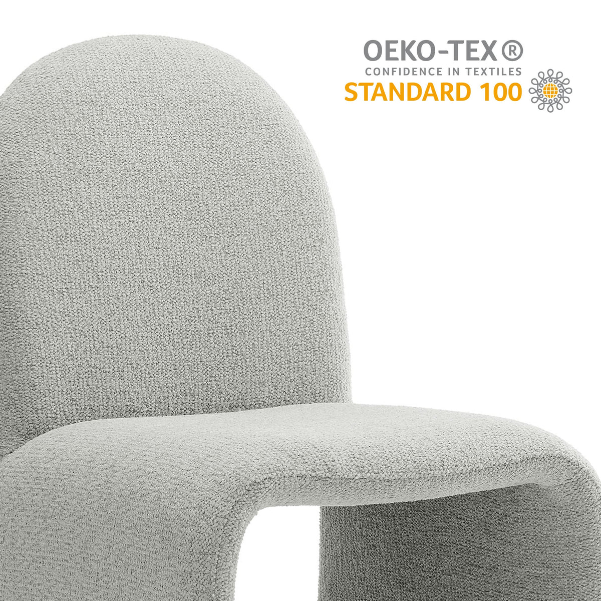 Junia Boucle Upholstered Arch Armless Dining Chair - view 20