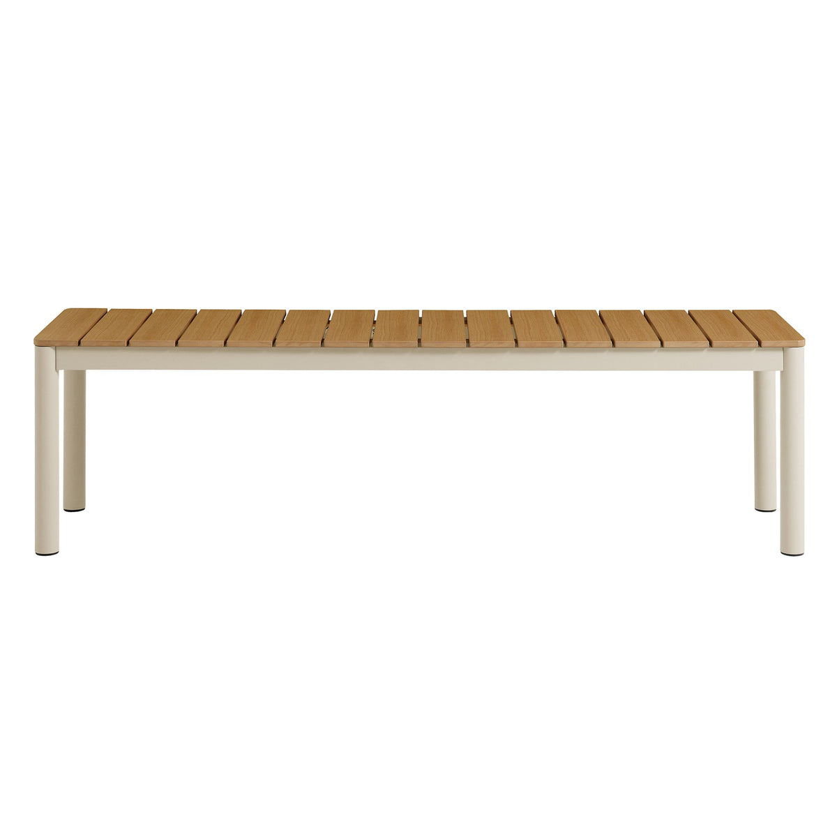 Finn Outdoor Patio Aluminum Bench with Faux Wood Top Set of 2