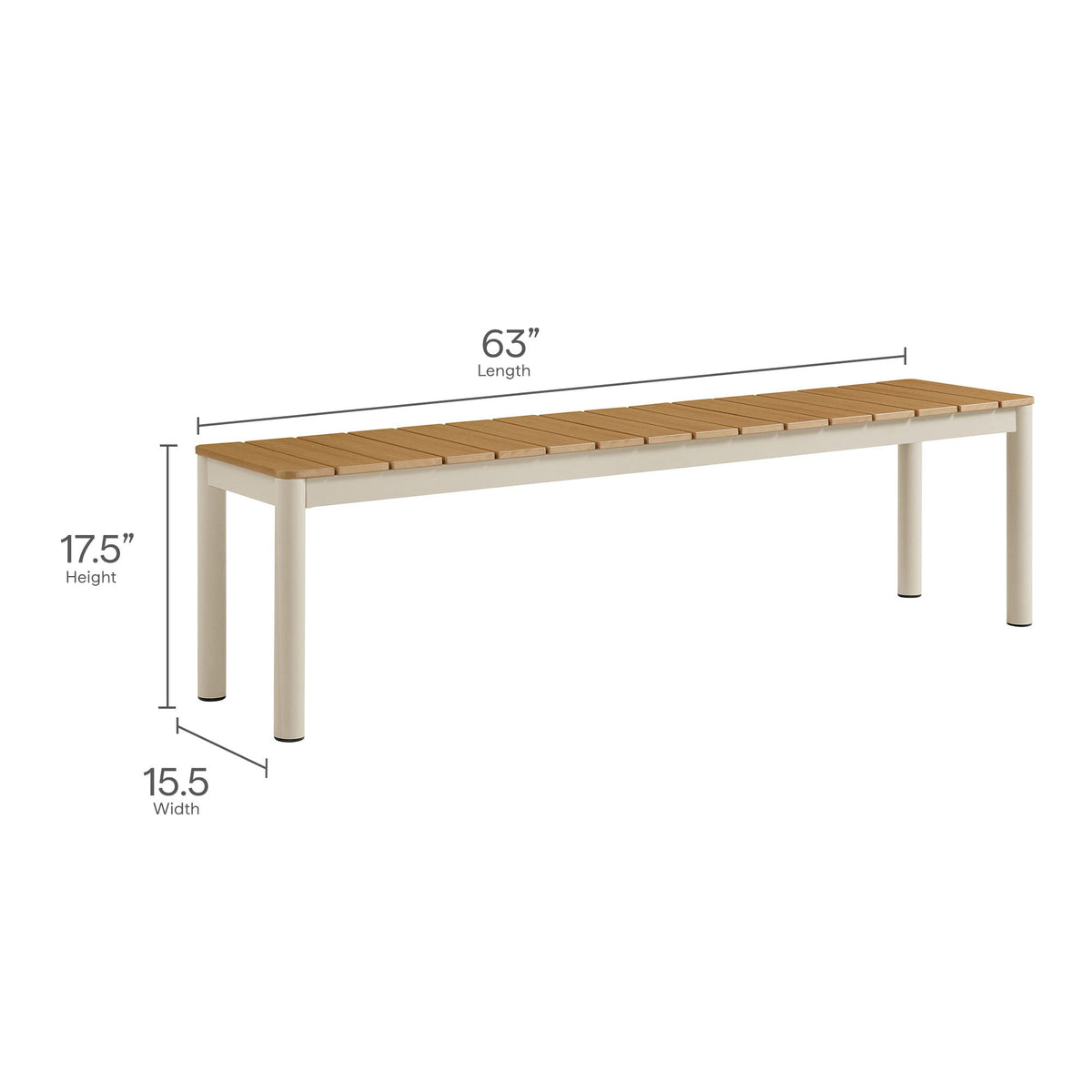 Finn Outdoor Patio Aluminum Faux Wood Dining Set with Benches