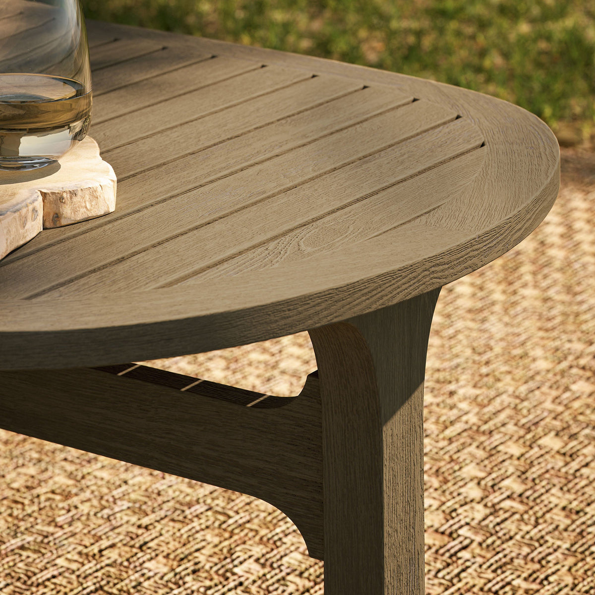 Saratoga Oval Outdoor Patio Teak Wood Coffee Table