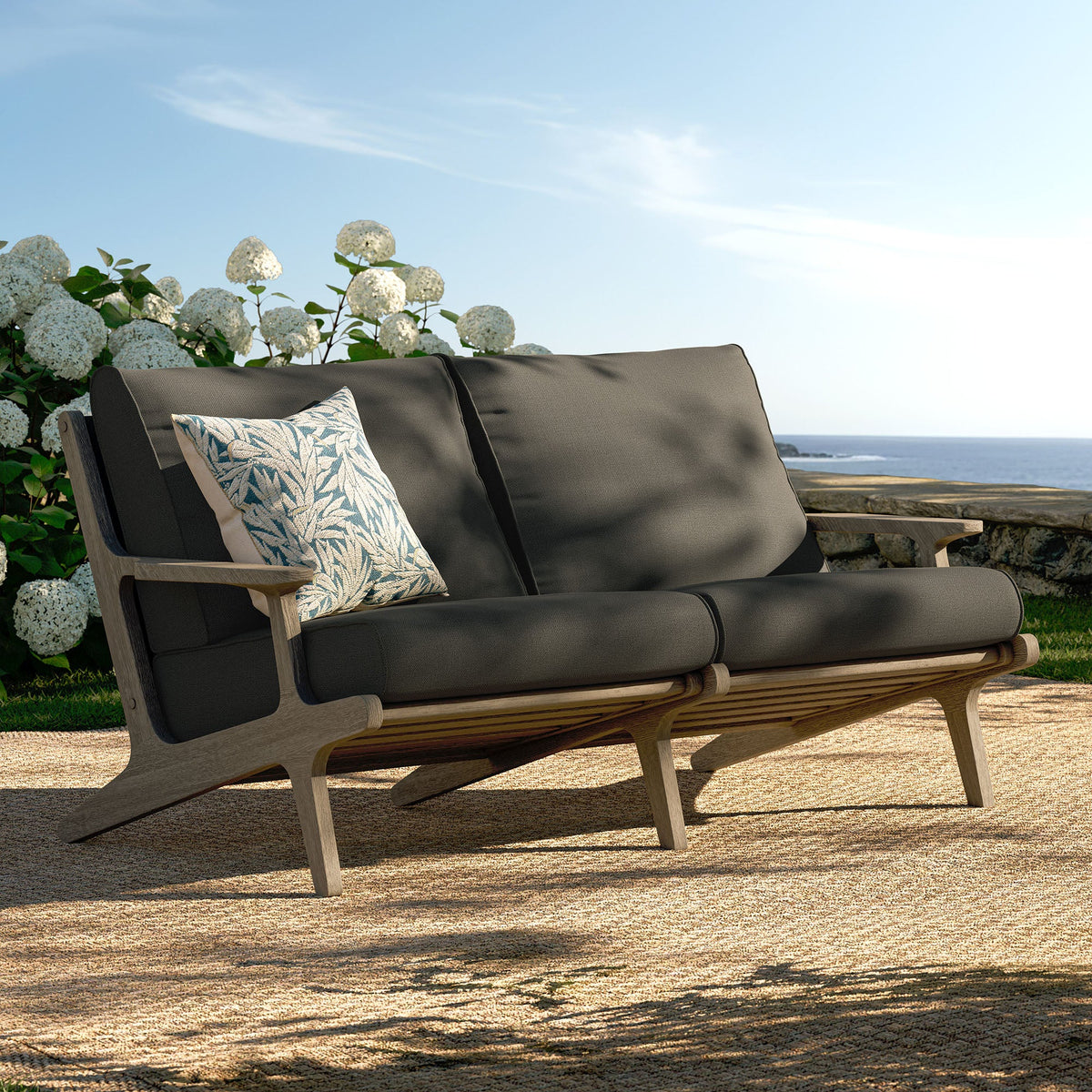 Saratoga Outdoor Teak Wood Loveseat