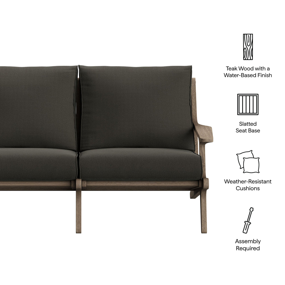 Saratoga Outdoor Teak Wood Loveseat