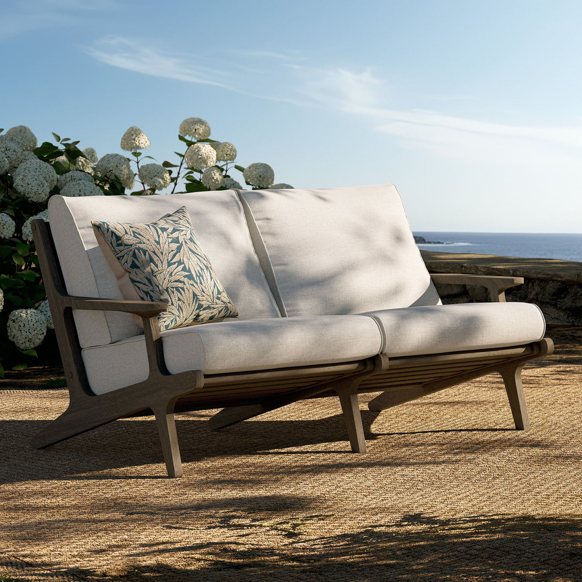 Saratoga Outdoor Teak Wood Loveseat