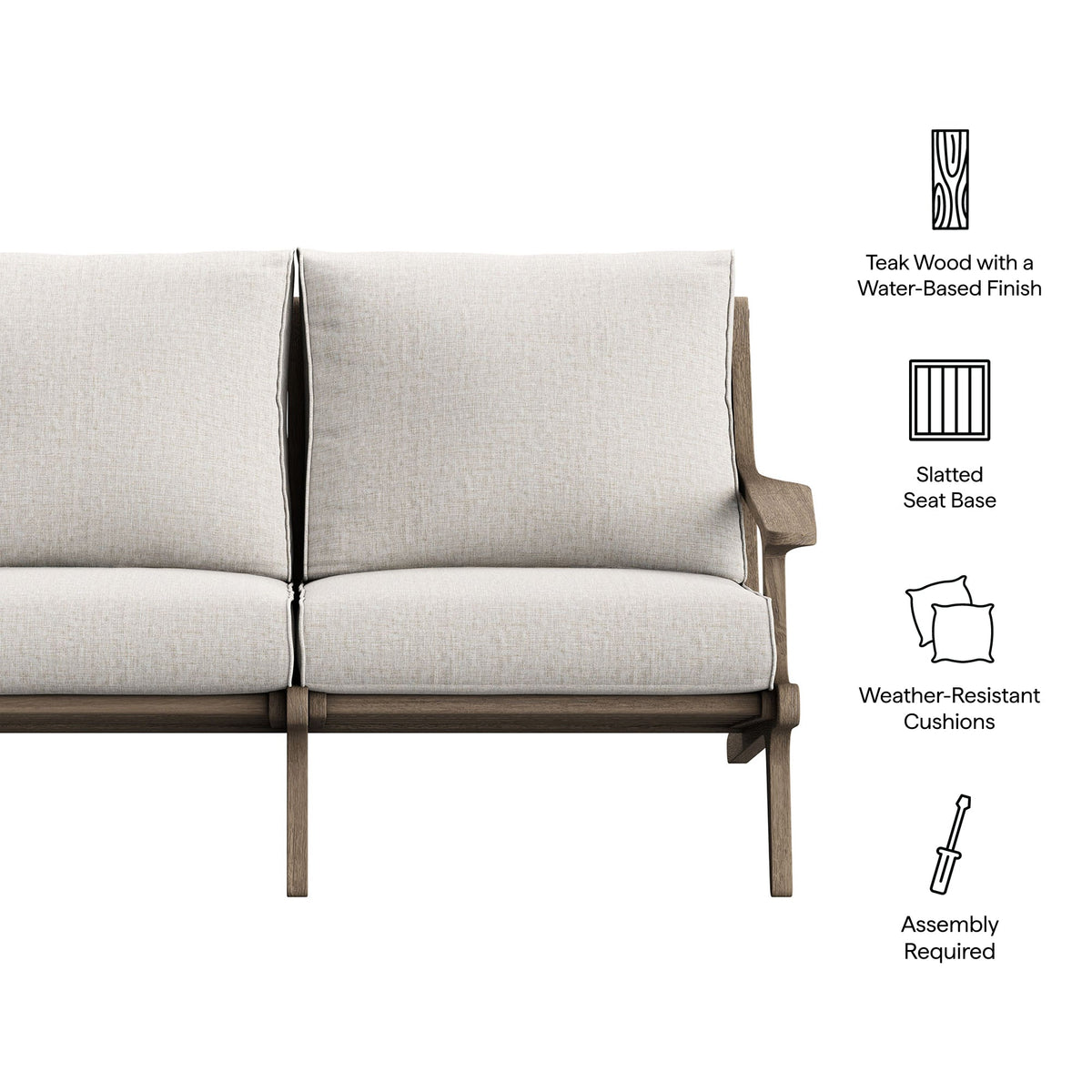 Saratoga Outdoor Teak Wood Loveseat