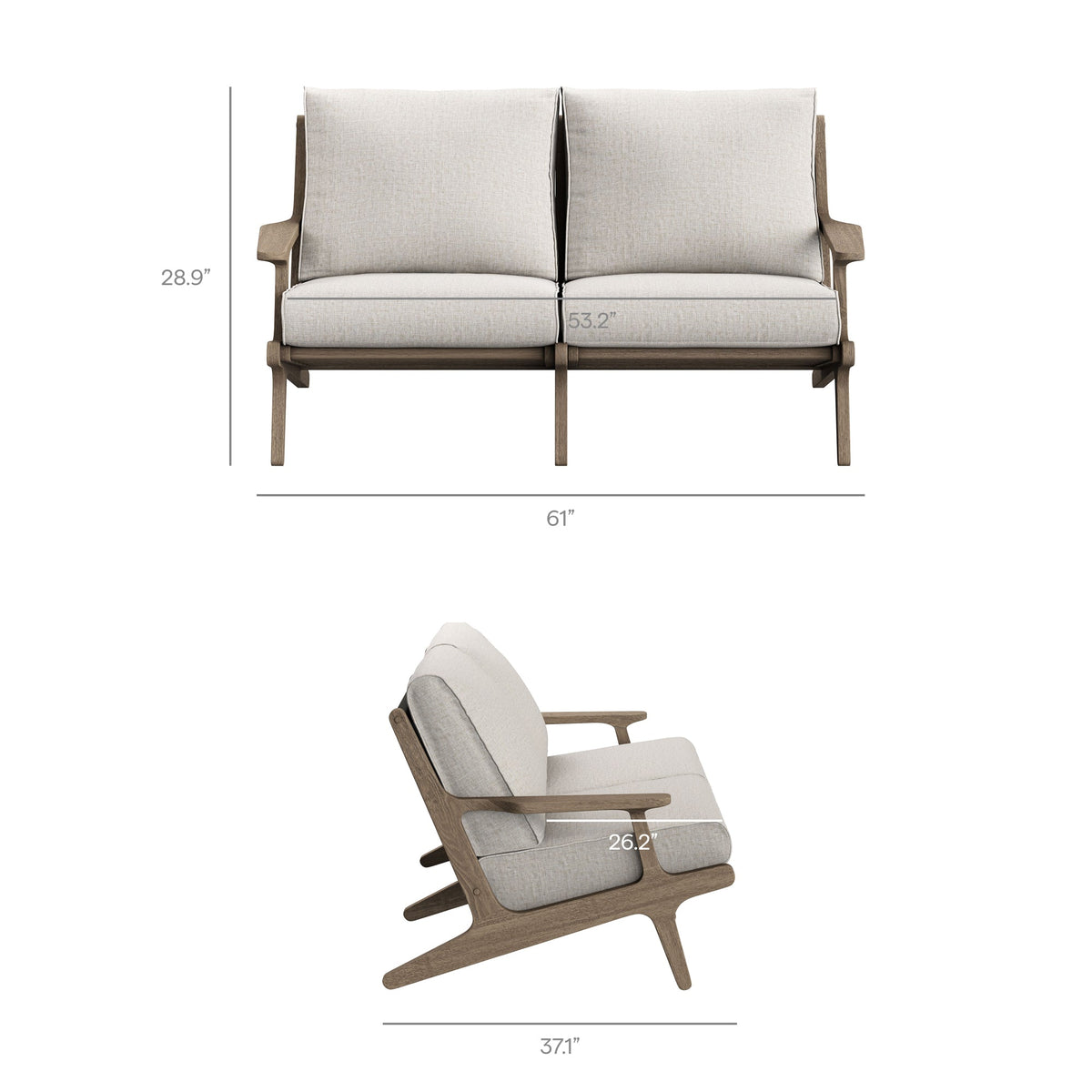 Saratoga Outdoor Teak Wood Loveseat