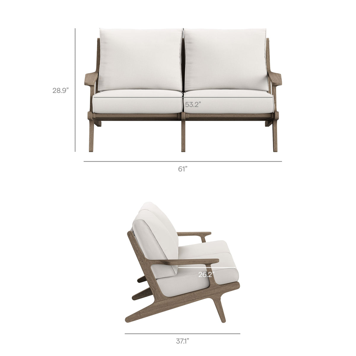 Saratoga Outdoor Teak Wood Loveseat
