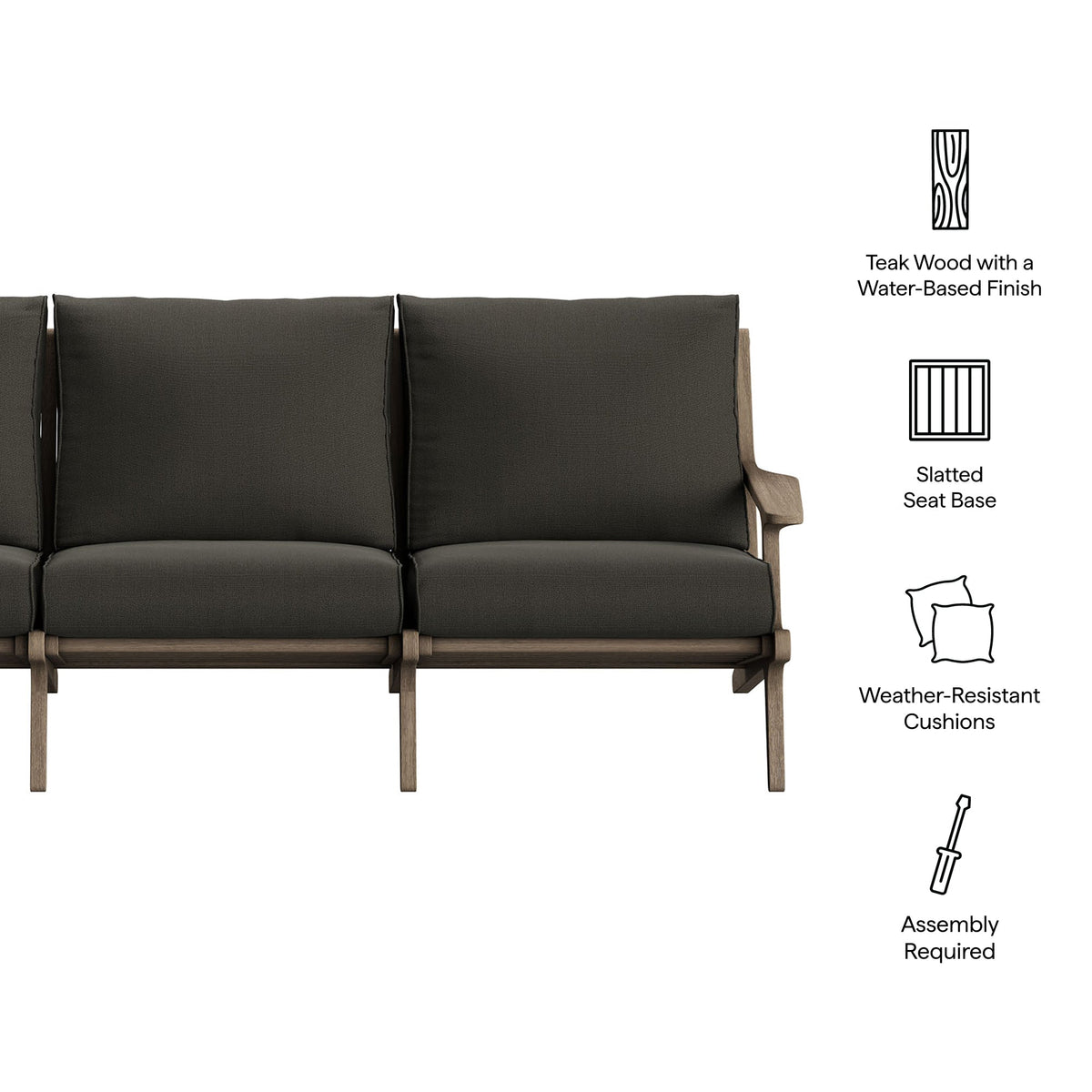 Saratoga Outdoor Teak Sofa