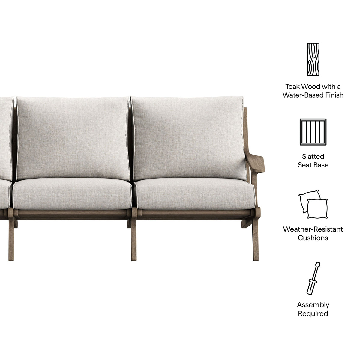 Saratoga Outdoor Teak Sofa