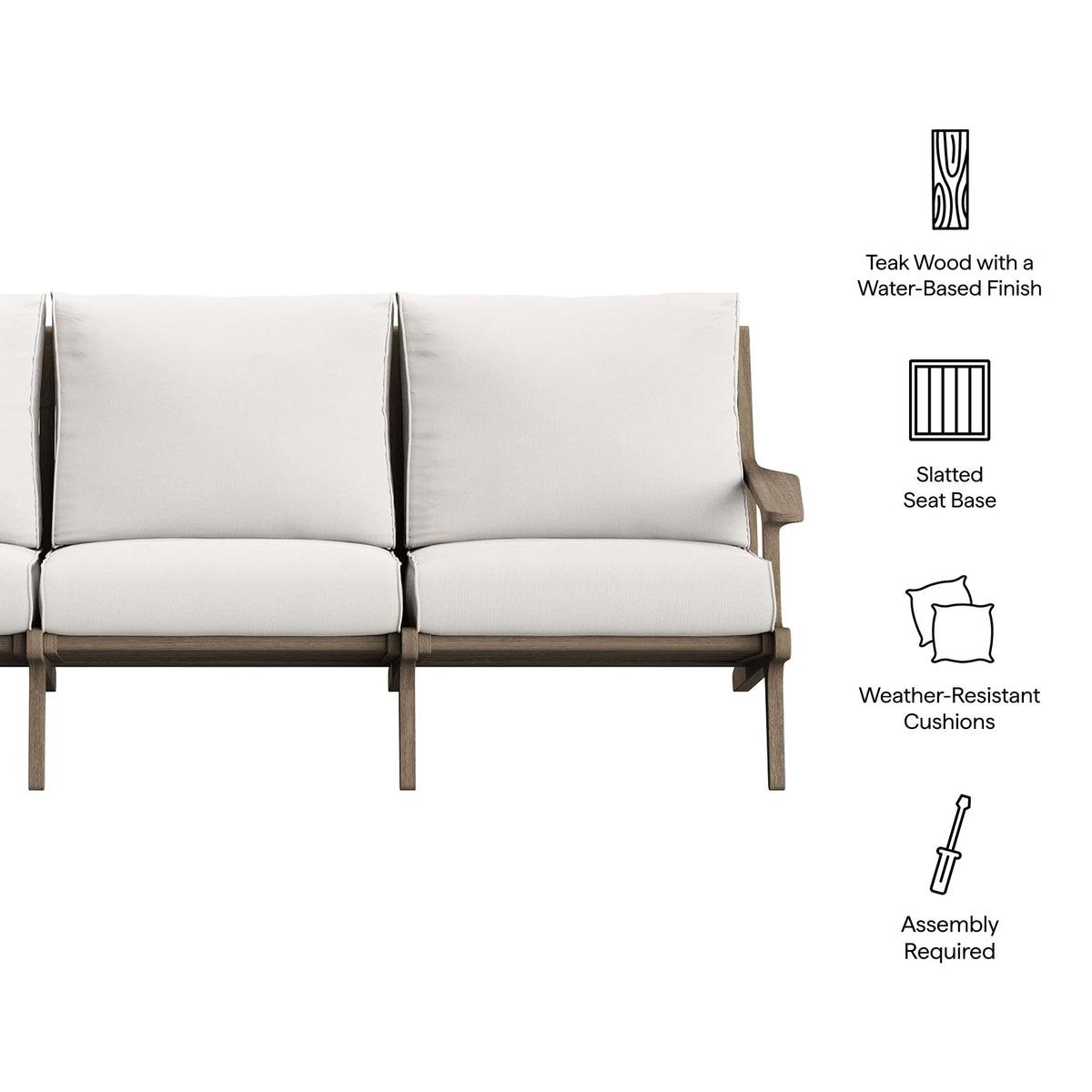 Saratoga Outdoor Teak Sofa